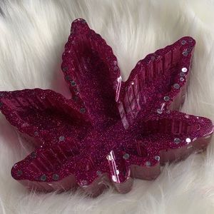 Purple Glitter With Rhinestones Ashtray